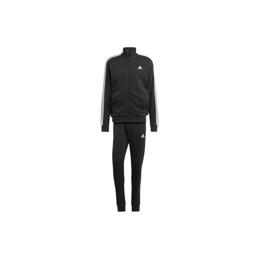 Adidas Three Stripe Zip Collar Sports Suit Men Sportswear Black IC6766