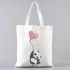Cute Panda Canvas Shoulder Bag For Women Large Capacity Eco Friendly Tote For Travel And Shopping