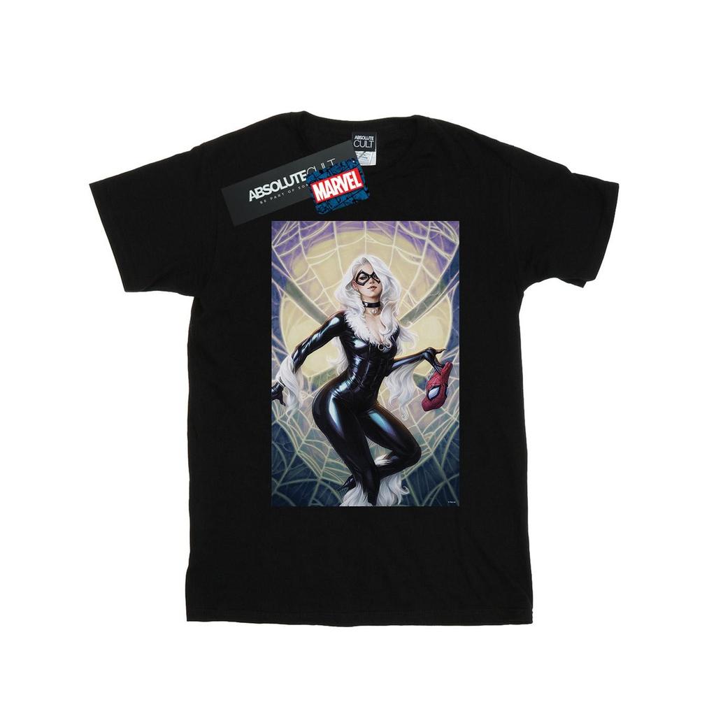 Marvel Mens Black Cat Artwork T-Shirt