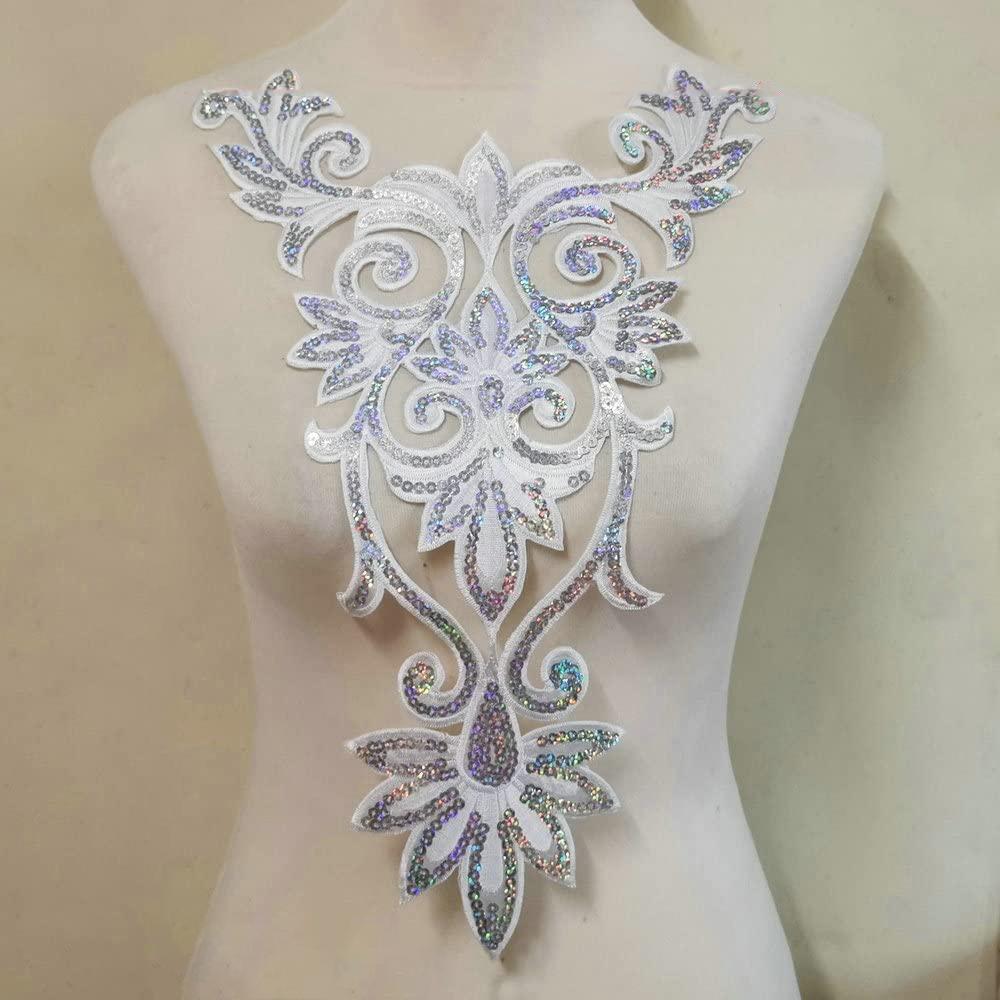 1 шт. Воротник с пайетками, вышитые нашивки, аппликация, нашивка для одежды, украшение