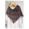 Handmade Crochet Triangle Cotton Scarf Versatile Women Solid Color Hollow Out Neck Protection Dual-use Shawls