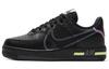 Air Force 1 Low React Черный Фиолетовая Звезда Едва Ли Желтый GS CD6960-001