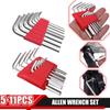5/8/11 Pcs Short Arm Allen Key Set Double-End Hexagon Spanner Pocket Allen Wrench Hand Tools