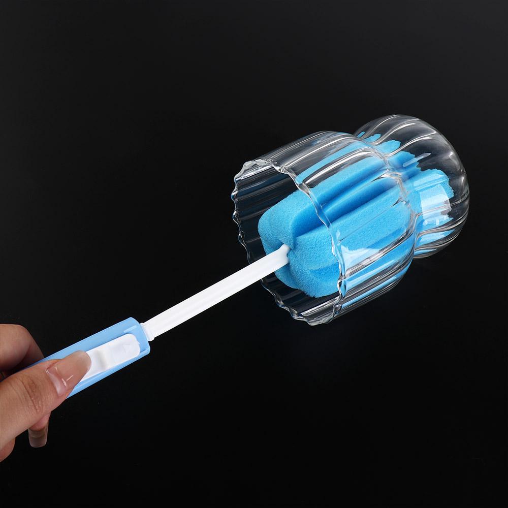 Removable Sponge Cup Brush Adjustable Sponge Cleaning Brush Baby Bottle Brush  Glass Cup