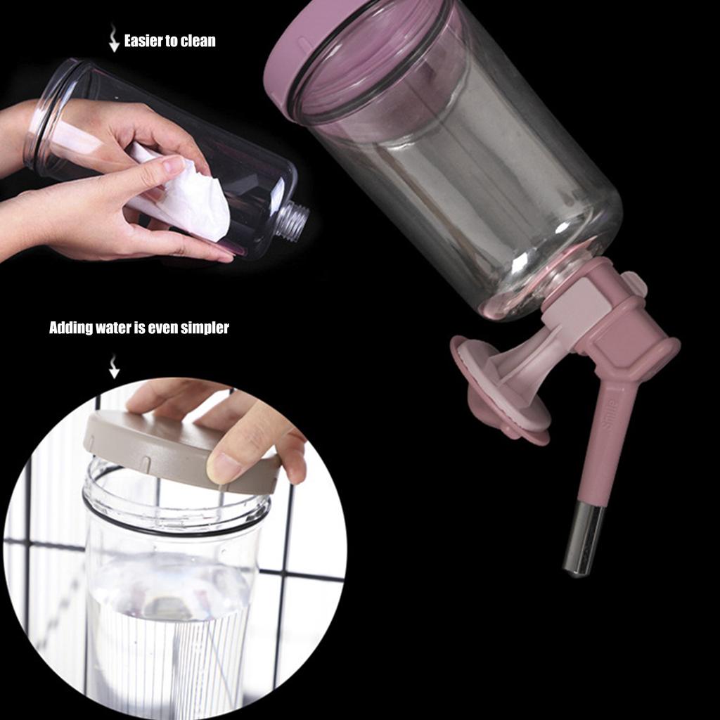 490 мл Подвесная бутылка для воды для питомца с вращающимся на 360 градусов герметичным носиком для маленьких собак, кошек, для использования в помещении, на улице, в питомнике