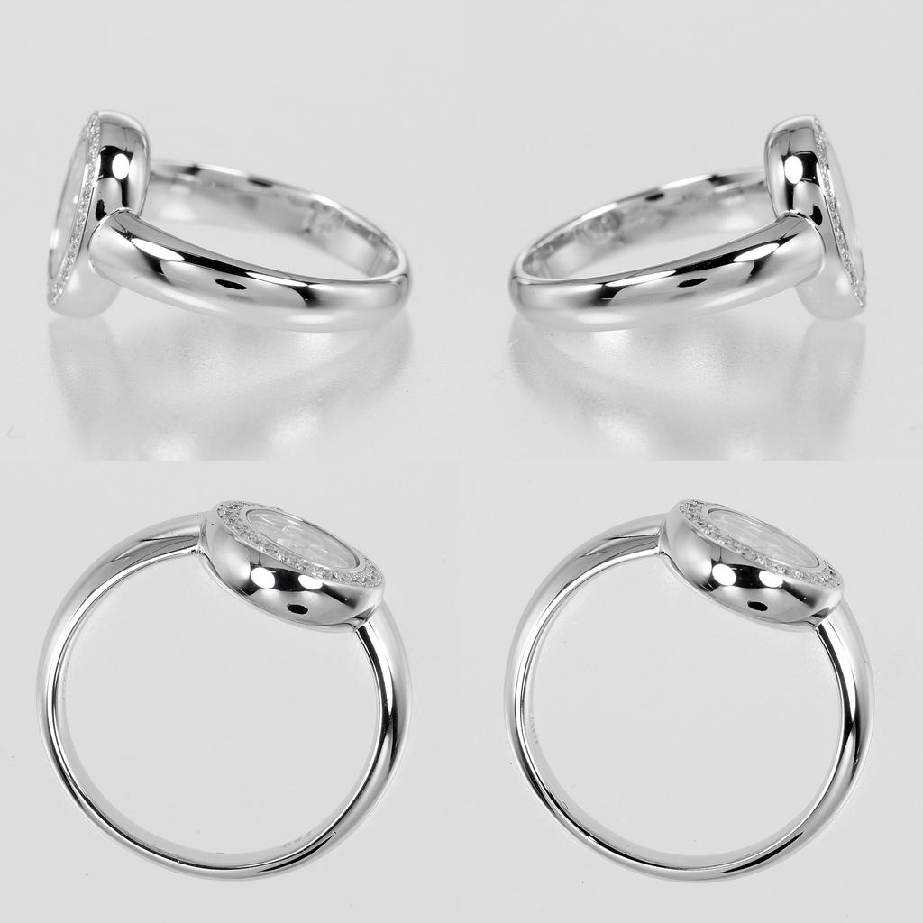 Chopard Счастливое кольцо с бриллиантом K18 белое золото/бриллиант #4.5(Наш размер) 6.2г Женские Б/У