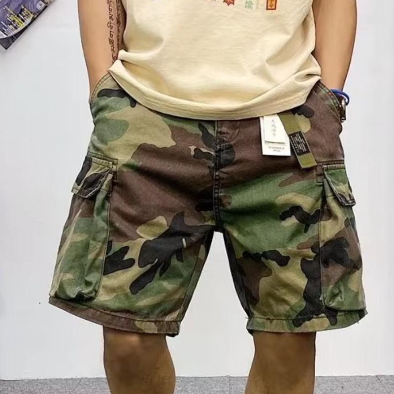 Men's Summer Plus Size Five Point Loose Straight Leg Pants Fashion Cargo Shorts