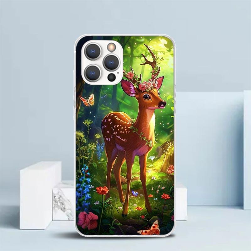 Deer Hunting Camo Phone Case For IPhone 16 17 Air 16E 15 14 Plus 13 Mini 12 11 Pro Max 7 8 + SE 2020 Soft TPU Back Cover 16 15 1