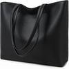 Ladies Tote Bags Simple PU Leather Top Handle Handbags Work School Shopping Bags for Women with Zip and Inner Pocket