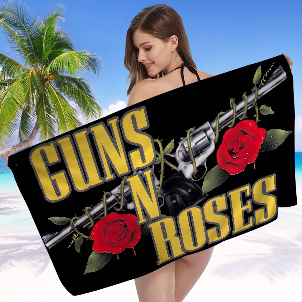 G-Guns N R-Roses Рок Аниме Пляжное Полотенце для Купания Мягкое Впитывающее Салфетка Детские Подарки для Детей Путешествия Кемпинг Спортзал