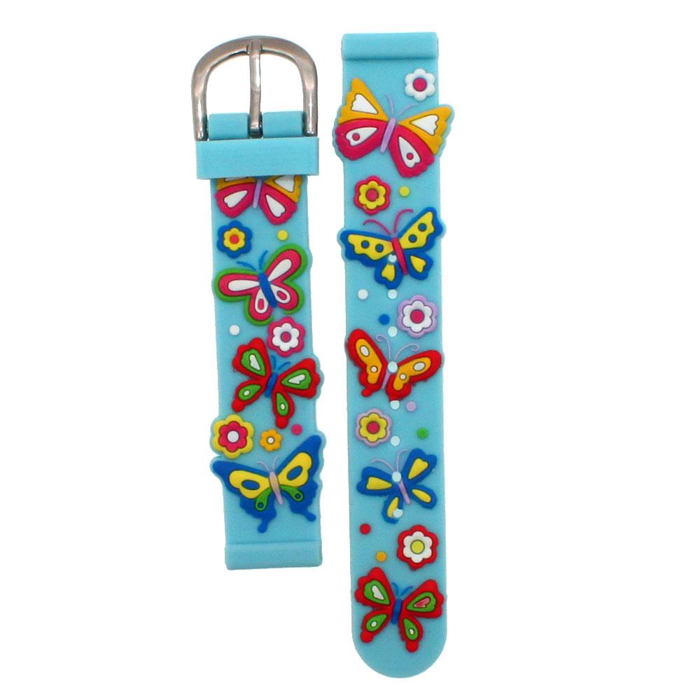 14mm Butterfly Design Silicone Strap Cartoon Watch Bands For Children Watches 14MM