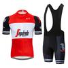 Men Women Cycling Jersey Set Short Sleeve Top Bib Shorts Breathable Outdoor Sportwear