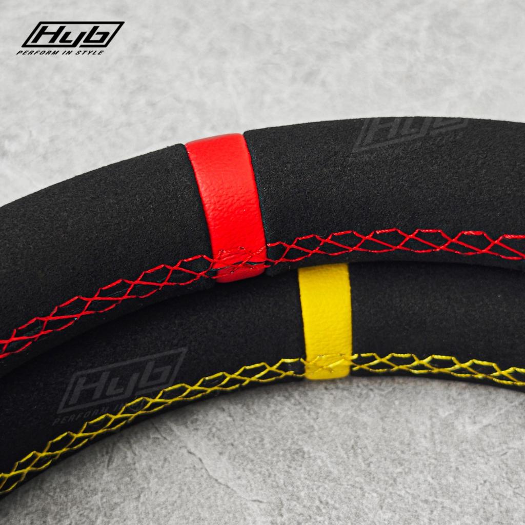 330mm Steering Wheel Flat Suede Drift Simulated Racing Game Steering Wheel Universal 13Inch