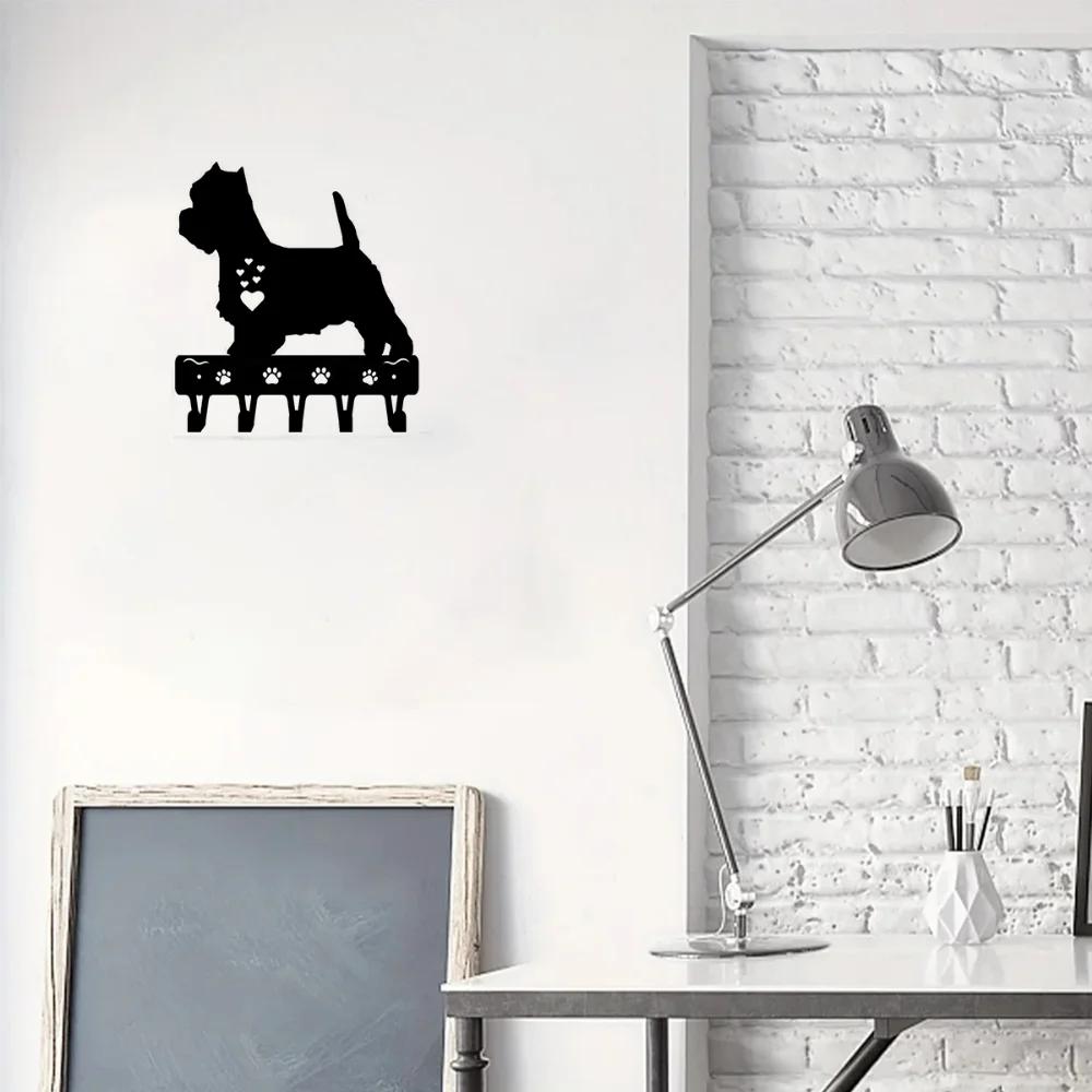 1pc West Highland Terrier Westie Dog Key Rack Hanger Metal Wall Art Key Hanger, Towel Rack, Iron Art for Home Decor