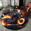 3D ретро винтажный мотоцикл мультяшный круглый ковер для гостиной спальни детской игровой комнаты, коврик для зоны домашних животных нескользящий подарок