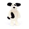 Плюшевая собака Jellycat Bashful Puppy, средняя, сидячая, черная с кремовым, 20 см, и