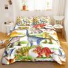 Dinosaur Duvet Cover Set Cartoon Cute Duvet Cover Boy Bedding Dino Comforter Cover Sets Soft Dinosaur Animal Teen Bedroom 3pcs