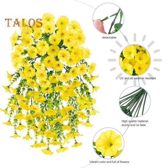 Искусственные подвесные цветы петунии, устойчивые к ультрафиолетовому излучению, искусственные растения для улицы, искусственная полосатая петуния, весенне-летний декор для дома, каминной двери, крыльца, патио