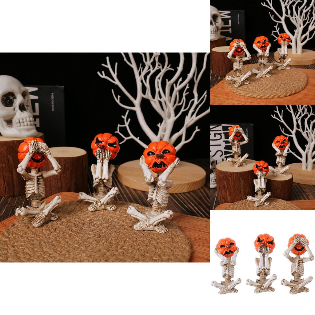 Spooky Pumpkin Head Skeleton Prop For Halloween Events And Festive Home Decor