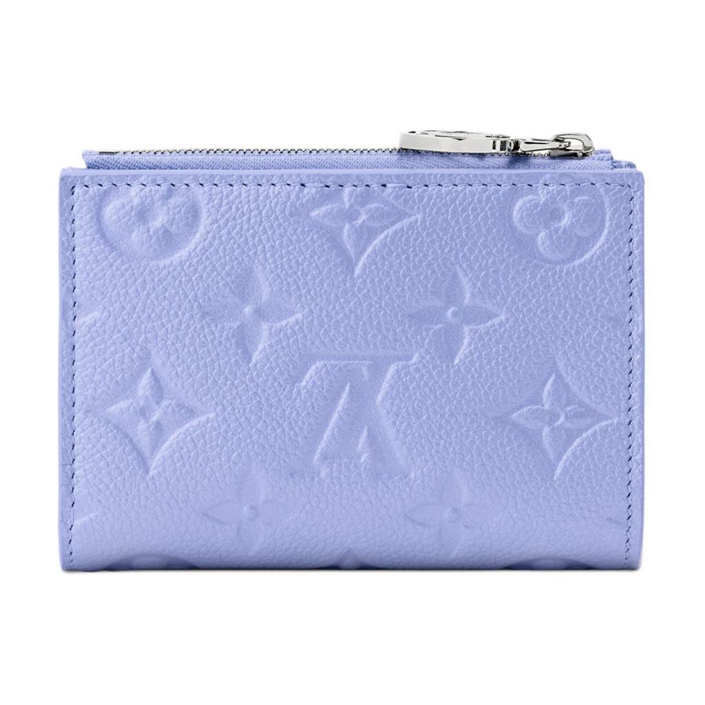 Louis Vuitton Lisa Wallet Blue Frost Monogram Embossed Empreinte Cowhide Leather Women Wallets M26518