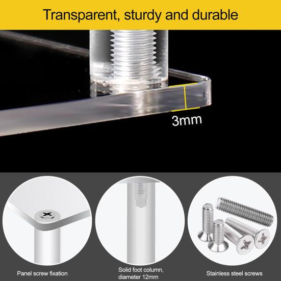 Стойка-дисплей Штабелируемая Многоярусная Полка Акриловый Органайзер Устойчивая к Пятнам Полка-дисплей Кухонная Кладовая Столешница в Ванной Органайзер