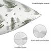 Christmas Night With Green Trees Square Pillowcase Polyester Linen Velvet Pattern Zip Decorative Pillow Case Car Cushion Cover