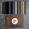 Faux Leather Placemat Waterproof Heat-Resistant Non-slip Heat Insulation Dishwasher Safe Rectangle Dining Table Protection Decoration Pad Kitchen