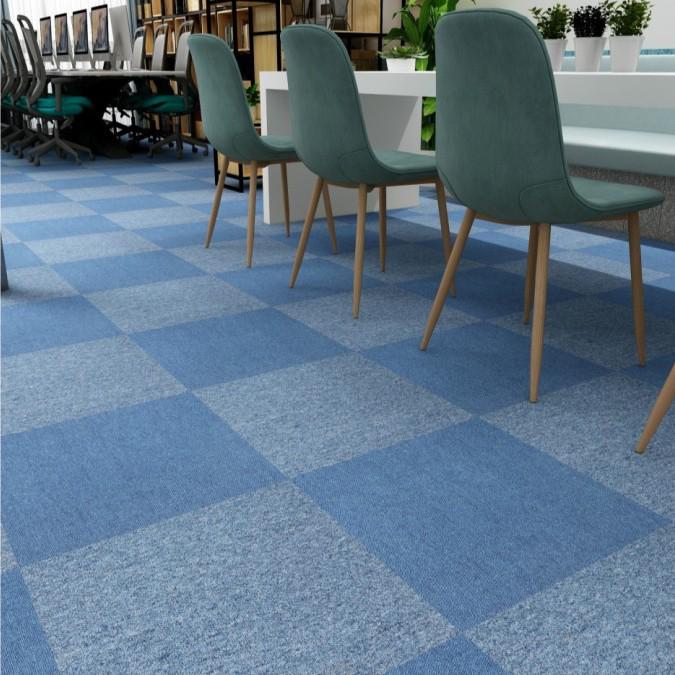Темно-синий огнестойкий нейлоновый ковер для конференц-залов и бильярдных: Квадратный ПВХ коврик от стены до стены