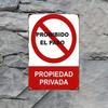 Жестяная табличка Prohibido El Paso Частная собственность Красно-белая Предупреждение Металлическая табличка для декора стен Винтажная Знак запрета входа Безопасность
