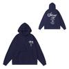 Hooded Sweatshirt Teens Streetwear Letter Dice Black Eight Loose Fit Winter Long Sleeve Top