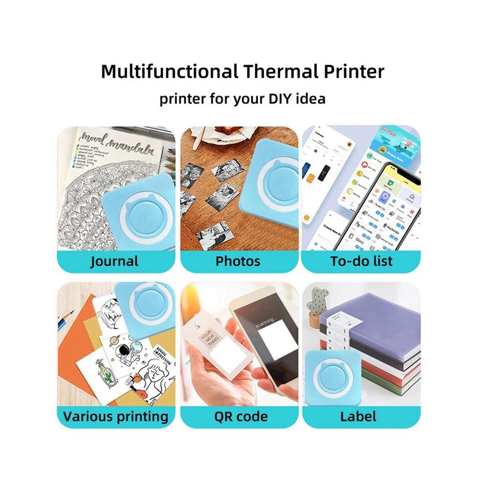 Label Printer Thermal Portable Printer Inkless Sticker Paper Wireless Portable Printer