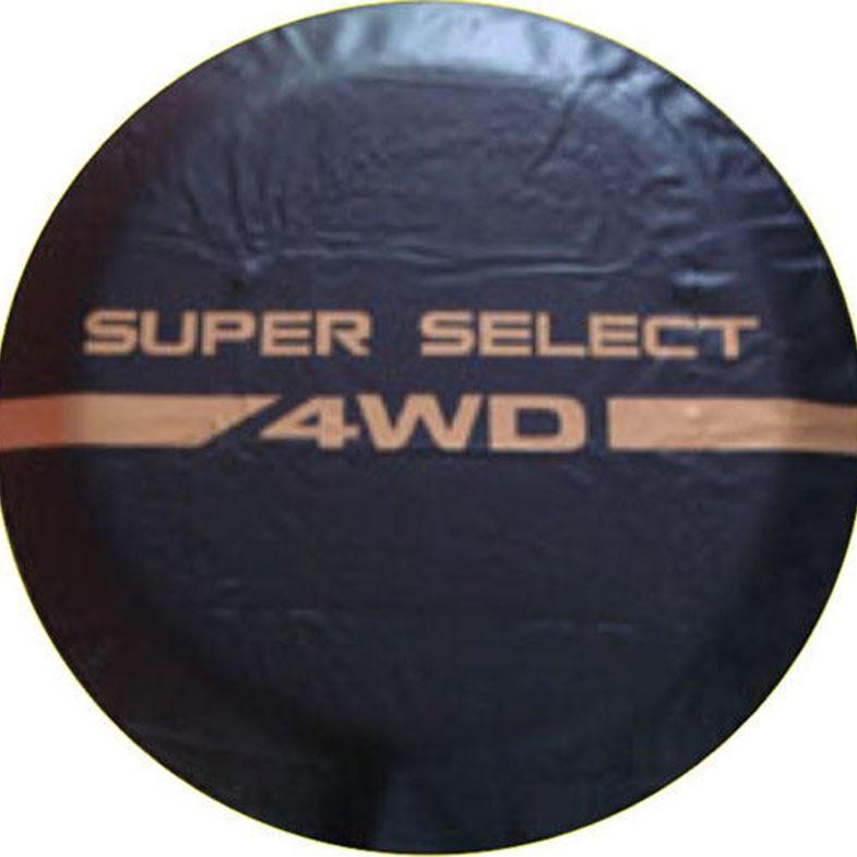 Черно-золотой чехол на запаску из ПВХ-кожи для Mitsubishi Pajero V73 Cheetah - Универсальная посадка для внедорожников.