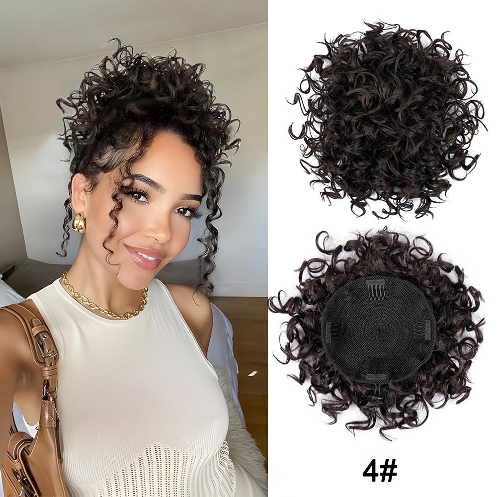 Кудрявая булочка на шнурке, синтетический шиньон для женщин, хвостик на шнурке, кудрявый хвост, зажим для наращивания волос