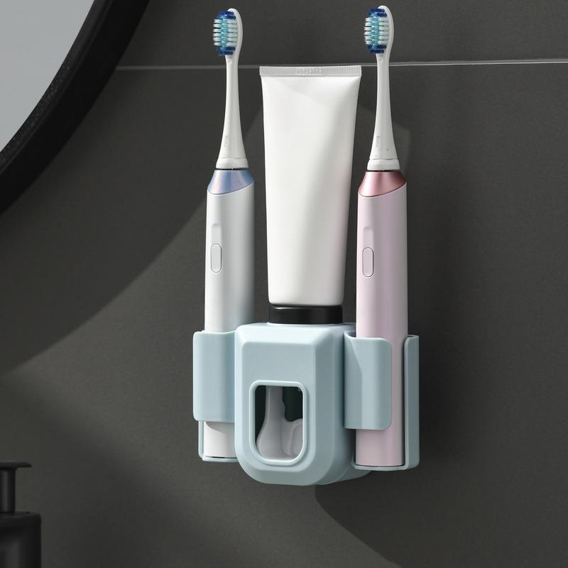Electric Toothbrush HolderLazy Automatic Toothpaste SqueezerWall Mounted No-Punch Toothpaste Holder