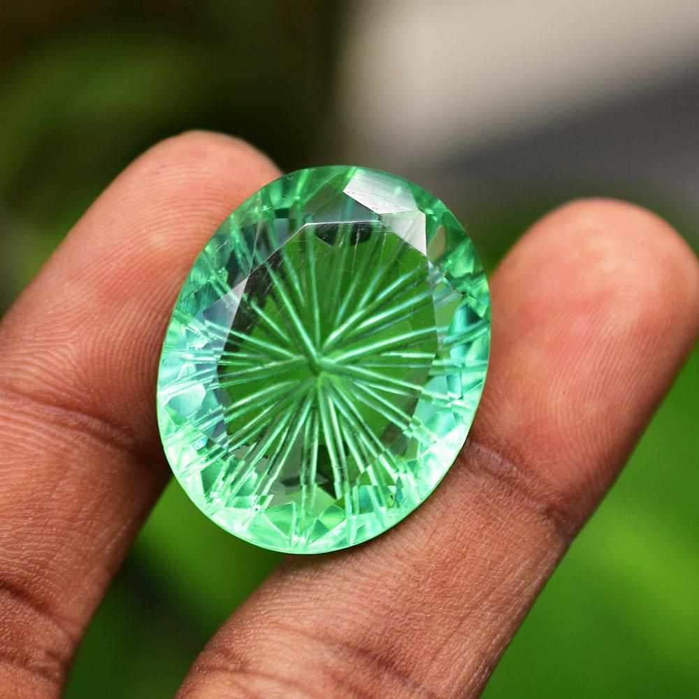 Natural Green Topaz Loose Gemstone 44 ct Oval Cut for Collection for Jewelry Making and Crafts