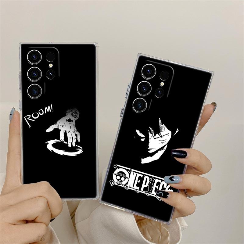 One Anime P-Piece Water Law Luffys S26 Ultra Case For Samsung Galaxy S25 S26 S24 S23 Ultra S22 S20 Plus S21 FE Clear Phone Cover