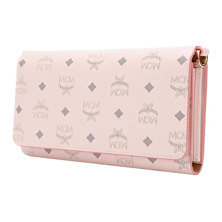MCM Monogram Leather Wallet Crossbody Shoulder Bag Women bags Pink MXEBSVI01QH001