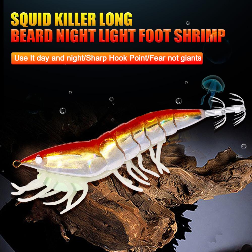 Светящаяся приманка для креветок, 12 см, 22,4 г, приманки для ловли кальмаров Leurre, приманка для кальмара, осьминога, каракатицы, Calamar 3,5 #, крючок