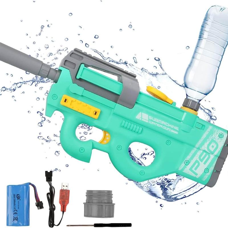 Высокая скорострельность Мощный водяной пистолет P90 с дальностью стрельбы 33 фута, емкостью 450 куб.см