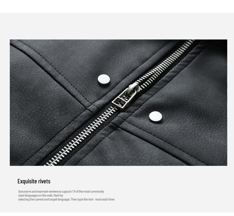 Мужская американская ретро кожаная куртка с отложным воротником - Осенне-зимняя свободная модная верхняя одежда