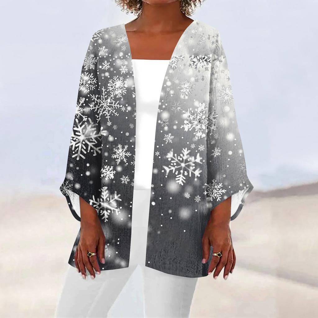 Women's Casual Fashion Printed Lightweight Mid-length Jacket Cardigan