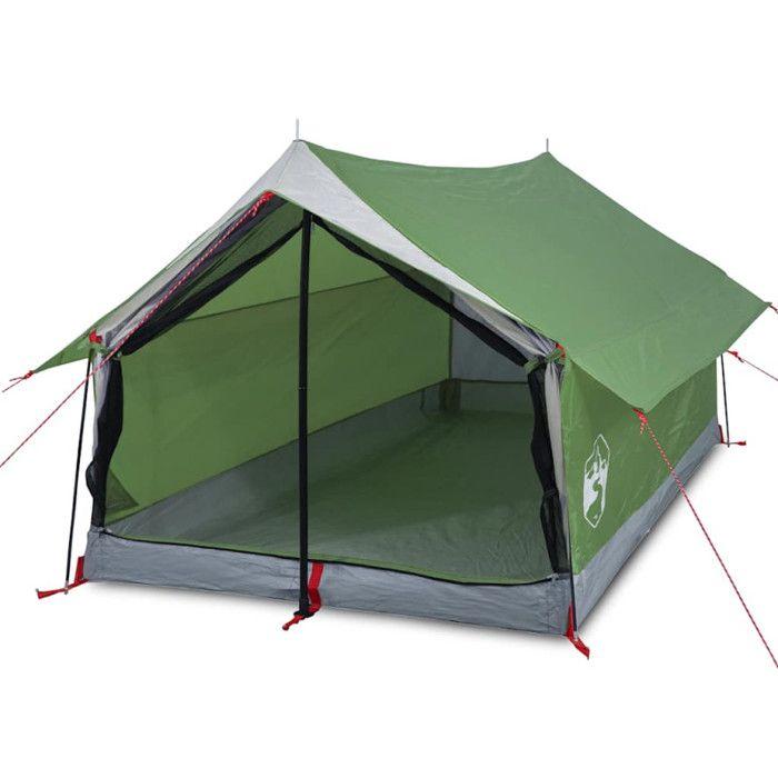 VidaXL Tente de camping 2 personnes vert 193x122x96 cm taffetas 185T 94359