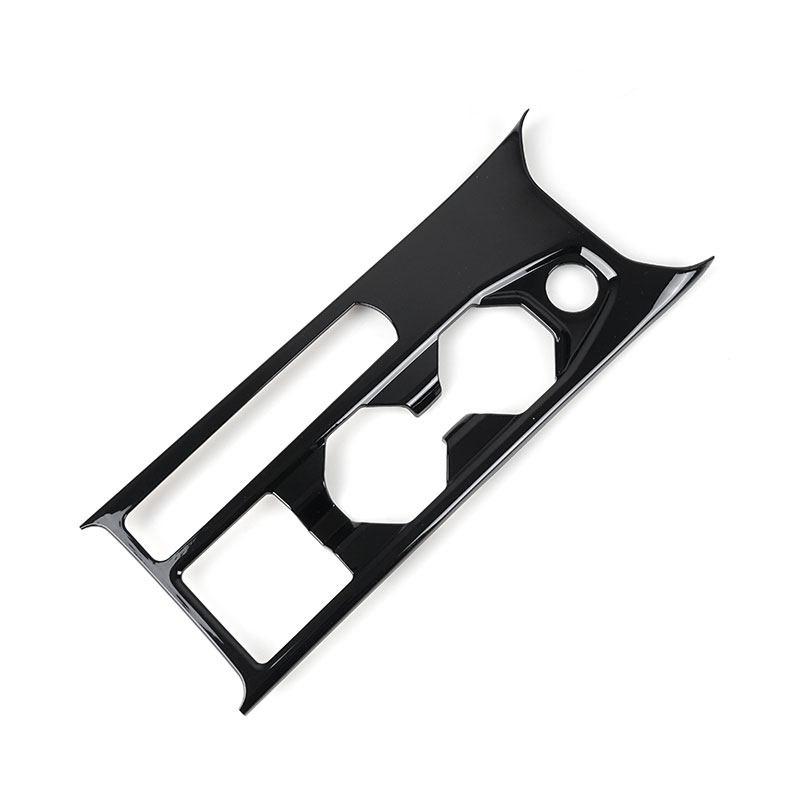 For VW Polo ABS Car Center Control Gear Shift Panel Water Cup Holder Frame Cover Trim Carbon Texture / Bright Black