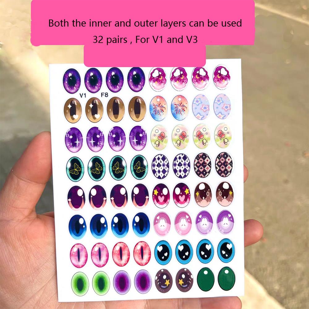 For 17cm Labubu Doll Accessories Facial Makeup Stickers Eye Decoration Stickers DIY Decoration Materials and Accessories