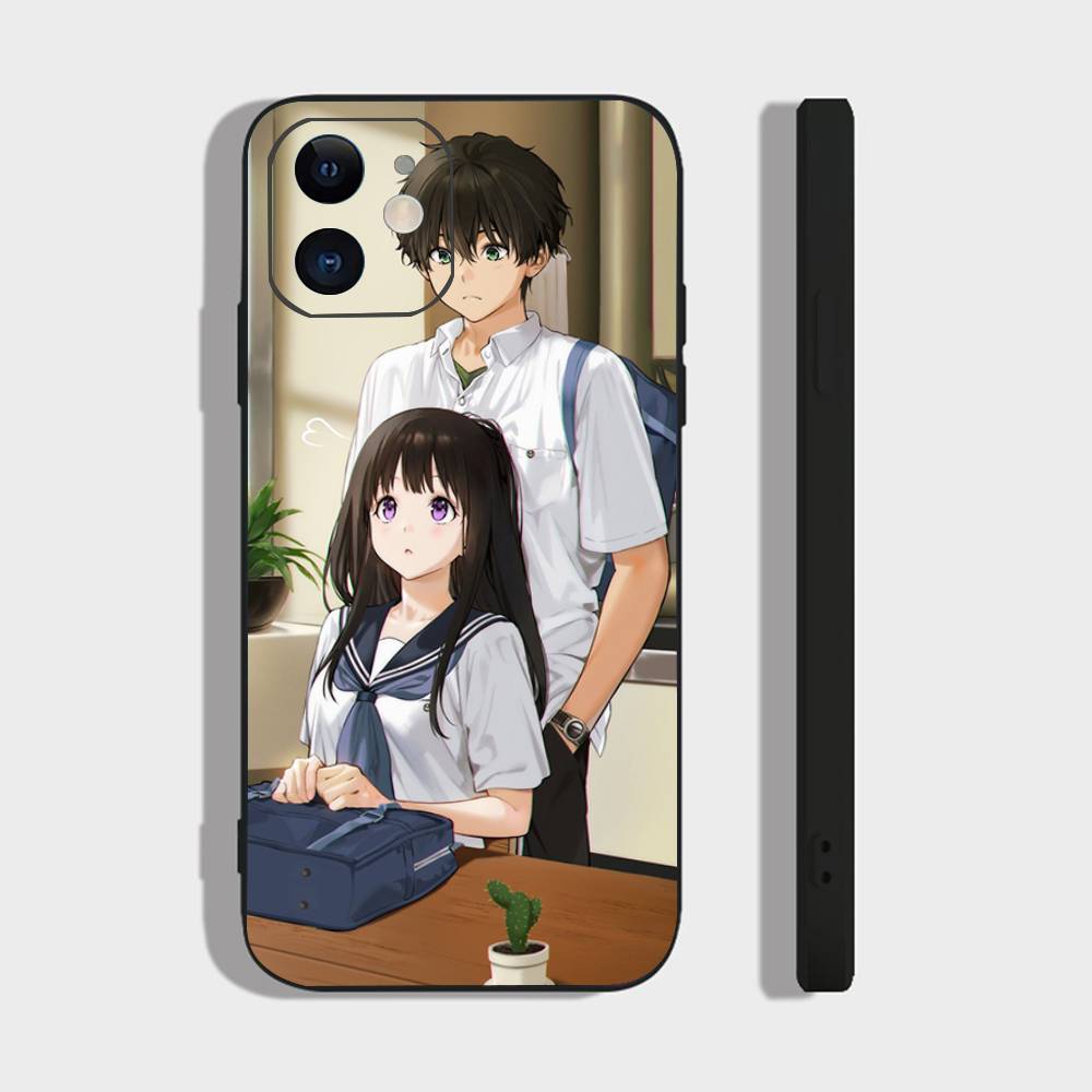 Чехол для телефона с аниме Hyouka для iPhone 17 Air 16 15 14 13 Pro Max 11 12 Черный силиконовый чехол