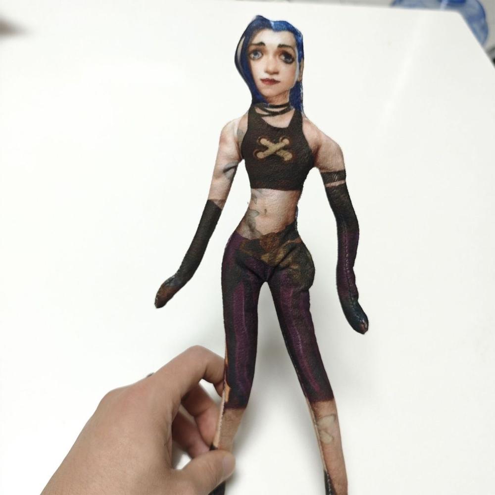 26 см Различные позы Гибкое тело Проволока Порошок Jinx Мультяшные Плюшевые Игрушки Забавные Косплей Аниме Игровой Персонаж Фигурки Плюшевая Кукла