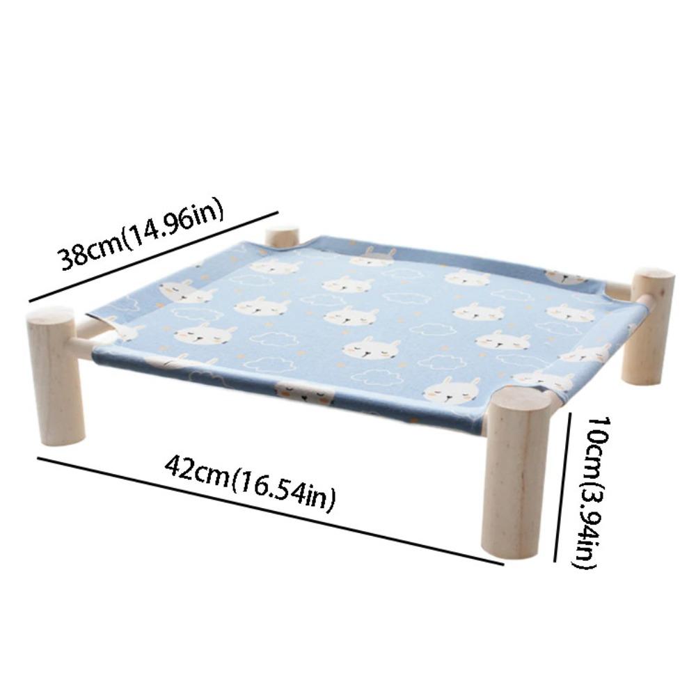 Wooden Frame Camp Bed Portable Cooling Bed Lazy Mat Pet Hammock For Small Pets