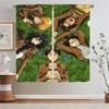 Attack On Titan Tulle for Living Room Decoration Kitchen Curtains for Rooms Kitchen Curtains 2 Pieces Window Tentacles Blackout