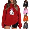 Women's Halloween Print Pullover Round Neck Drop Shoulder Long Sleeved Blouse