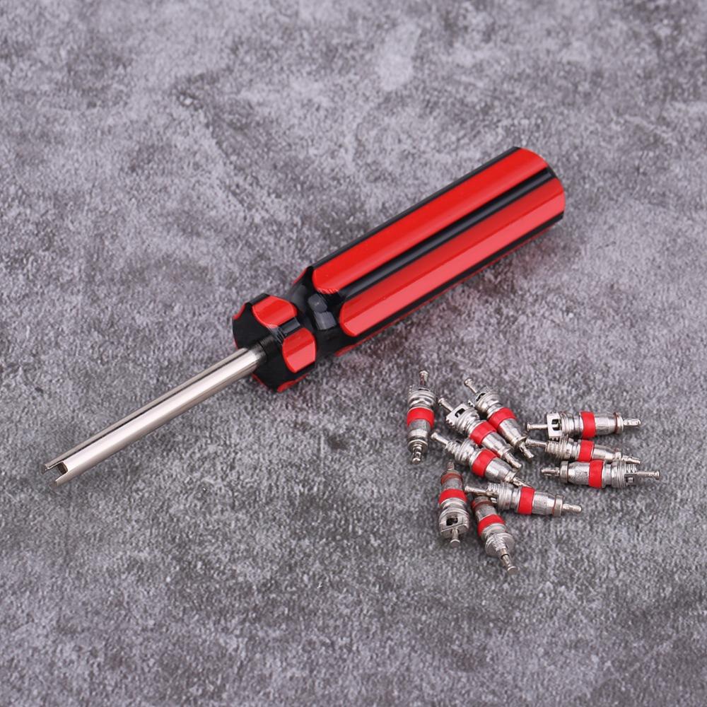 11PCS Screwdriver Style Tire Valve Core Tool Universal Valve Stem Remover Automotive Tire Repair